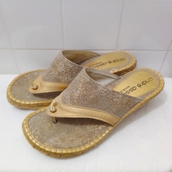 CLEARANCE Andre Assous Espadrilles Annette Wedge Sandals Bronze Toast US 10 - Picture 4 of 13